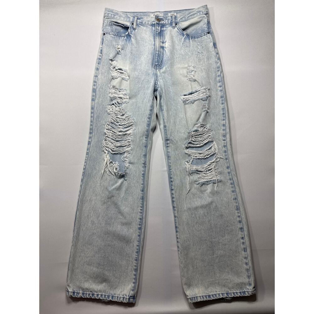 KanCan Signature Women's High Waisted Wide Leg Blue Jeans - Size‎ 30 (33x31.5)